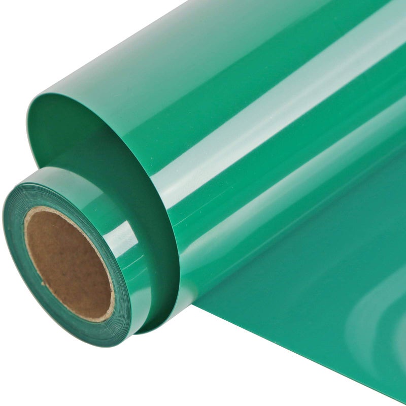 Funkaka Green HTV Heat Transfer Vinyl, 12" x 9ft Glossy, Iron On for T-Shirts, Easy Cut & Weed for Heat Vinyl Design - Image 1